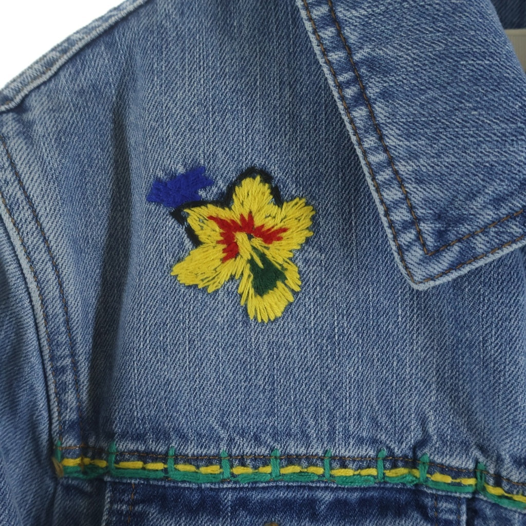 GUCCI(グッチ) 刺繍デニムジャケット トラッカージャケット インディゴ 457172 レディース