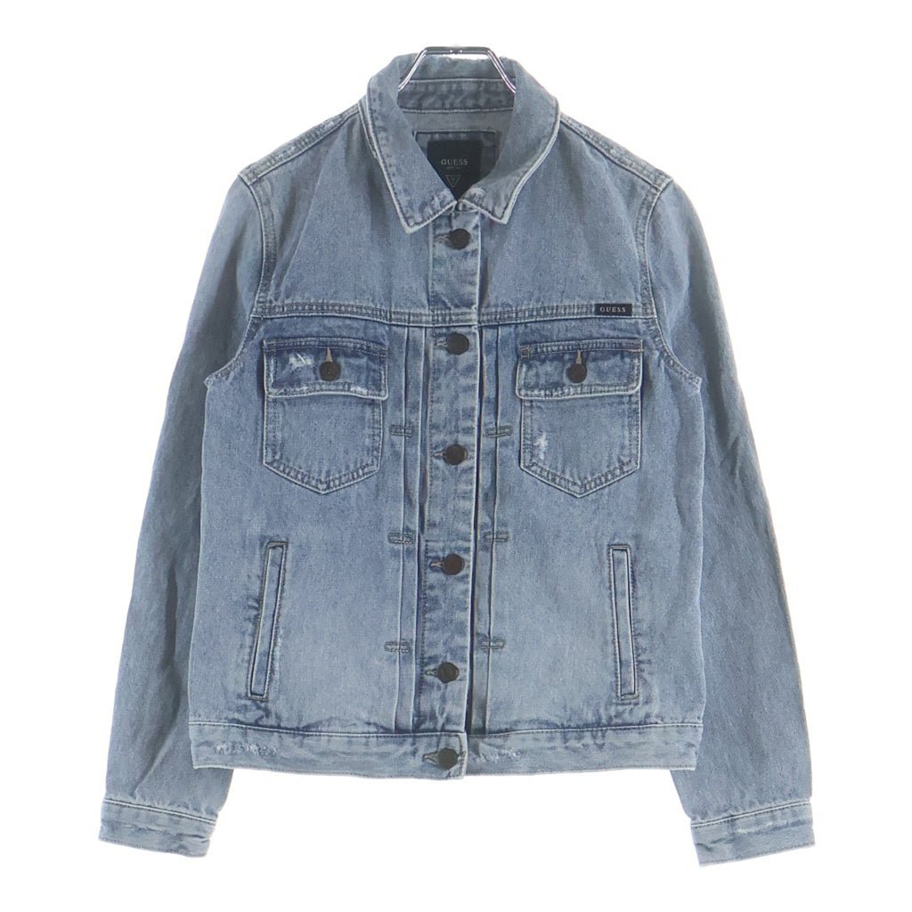GUESS(ゲス) デニム トラッカージャケット ロゴ インディゴ RK1D1850K レディース