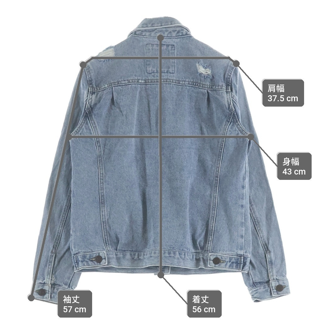 GUESS(ゲス) デニム トラッカージャケット ロゴ インディゴ RK1D1850K レディース