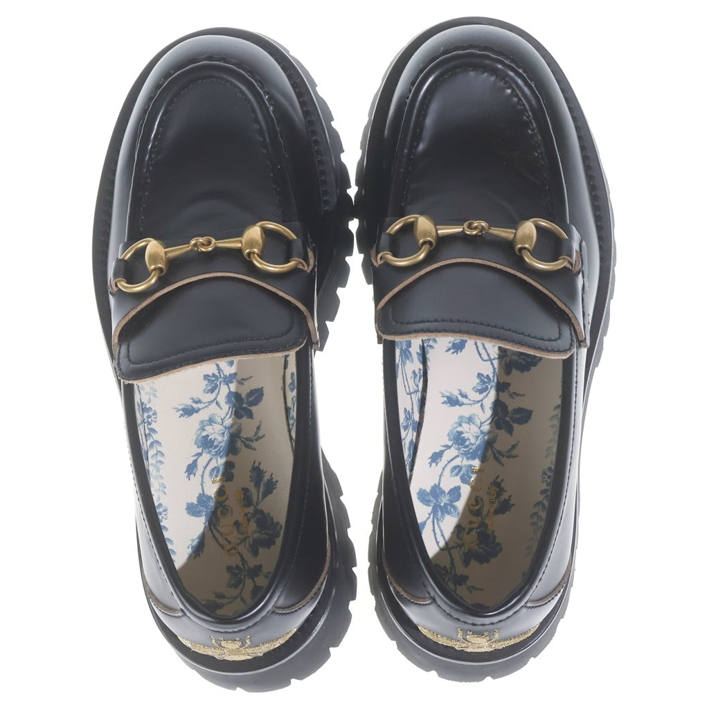 GUCCI(グッチ) ホースビット ローファー シューズ 革靴 レザー ブラック 577236 レディース