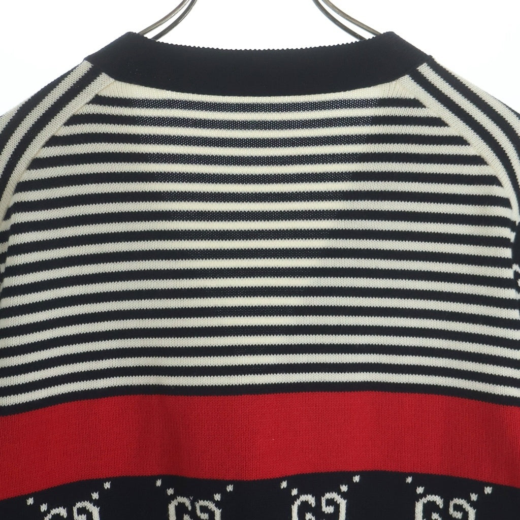 GUCCI(グッチ) GGジャガード コットンカーディガン 総柄 ブラック 523048