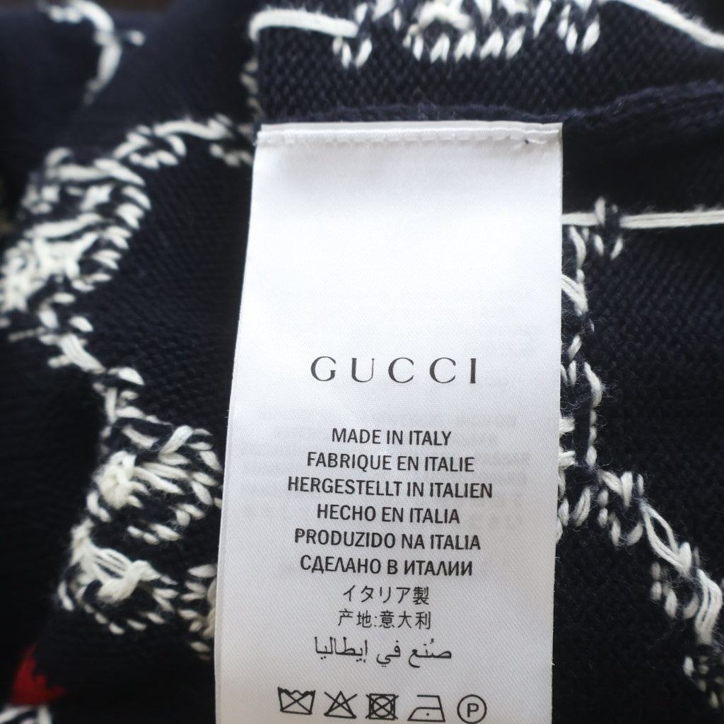 GUCCI(グッチ) GGジャガード コットンカーディガン 総柄 ブラック 523048