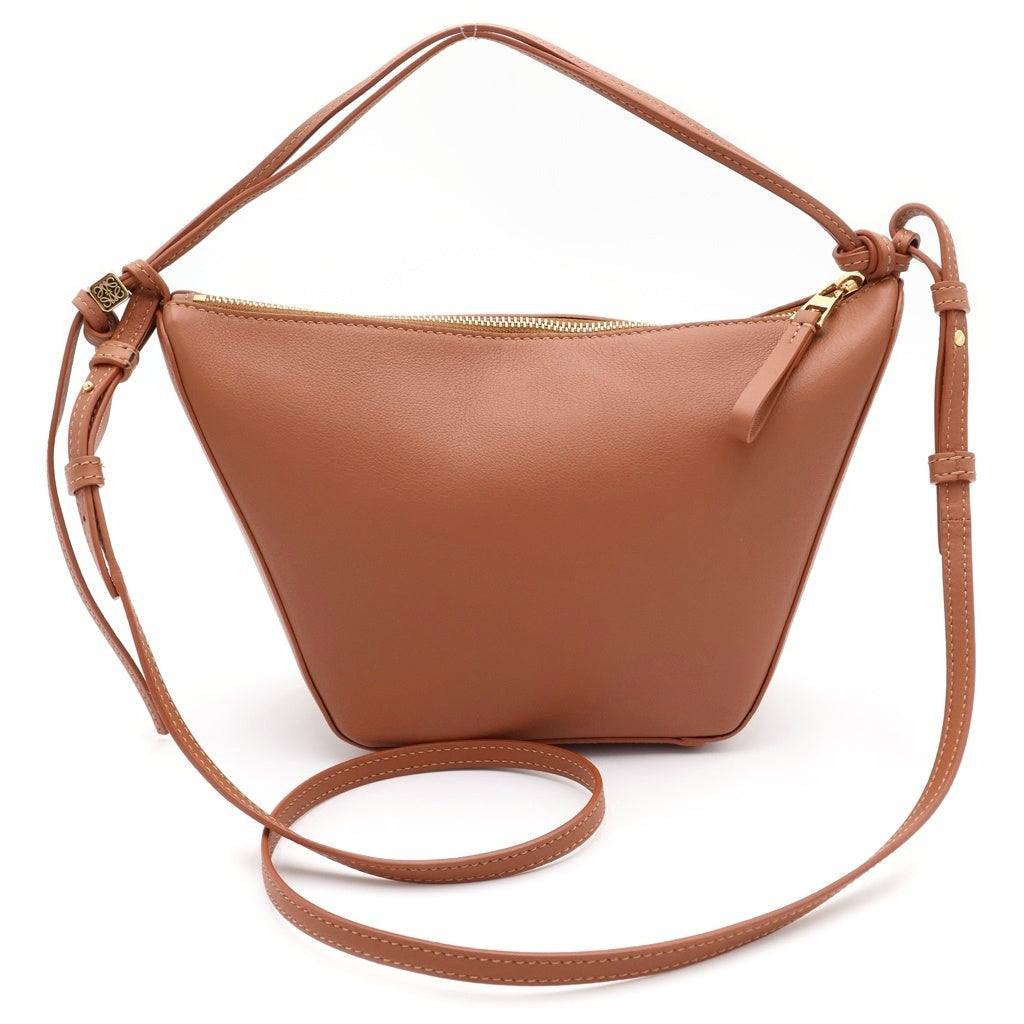 極美品　ロエベ　ハンモック　ホーボー　ミニ　レザー　ショルダーバッグ　ブラウン LOEWE(ロエベ) ハンモック ミニホーボー レザー 2WAY ハンド