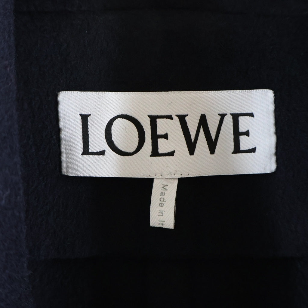 LOEWE(ロエベ) ぺブル 金ボタン ウールピーコート ネイビー #34 レディース
