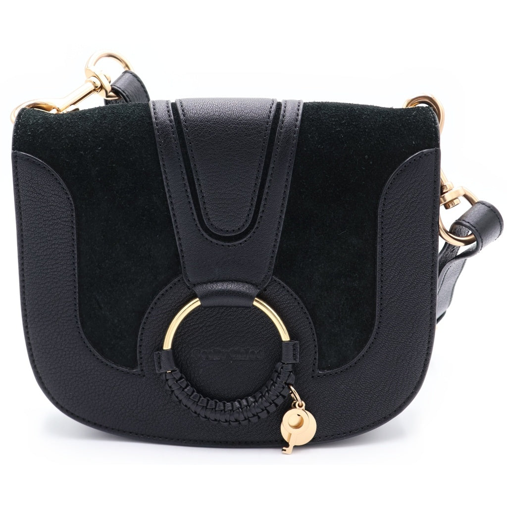 SEE BY CHLOE(シーバイクロエ) ハナ ショルダーバッグ ブラック レザー ゴールド金具 レディース