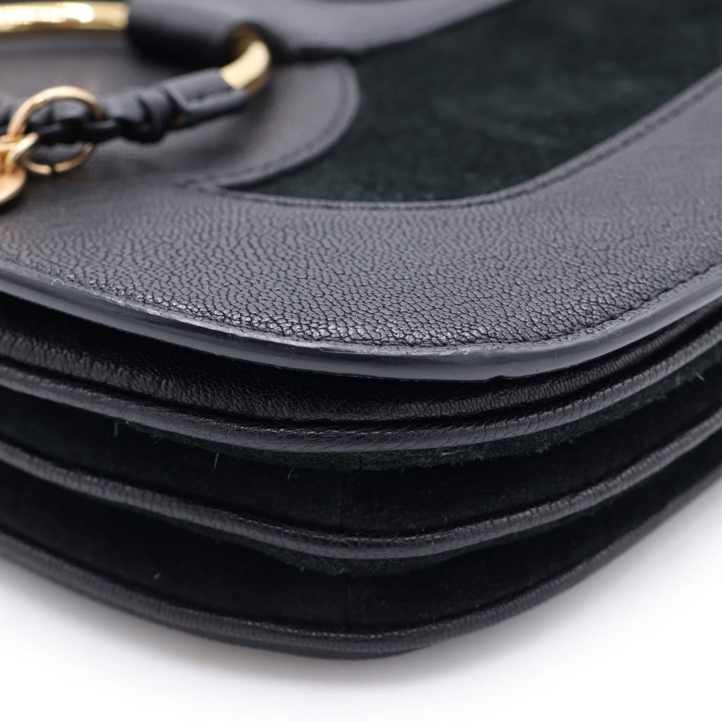 SEE BY CHLOE(シーバイクロエ) ハナ ショルダーバッグ ブラック レザー ゴールド金具 レディース