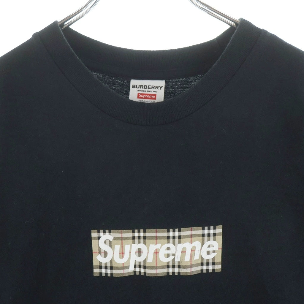 SUPREME(シュプリーム) Supreme × Burberry Box Logo Tee ボックスロゴ半袖Tシャツ ブラック #S