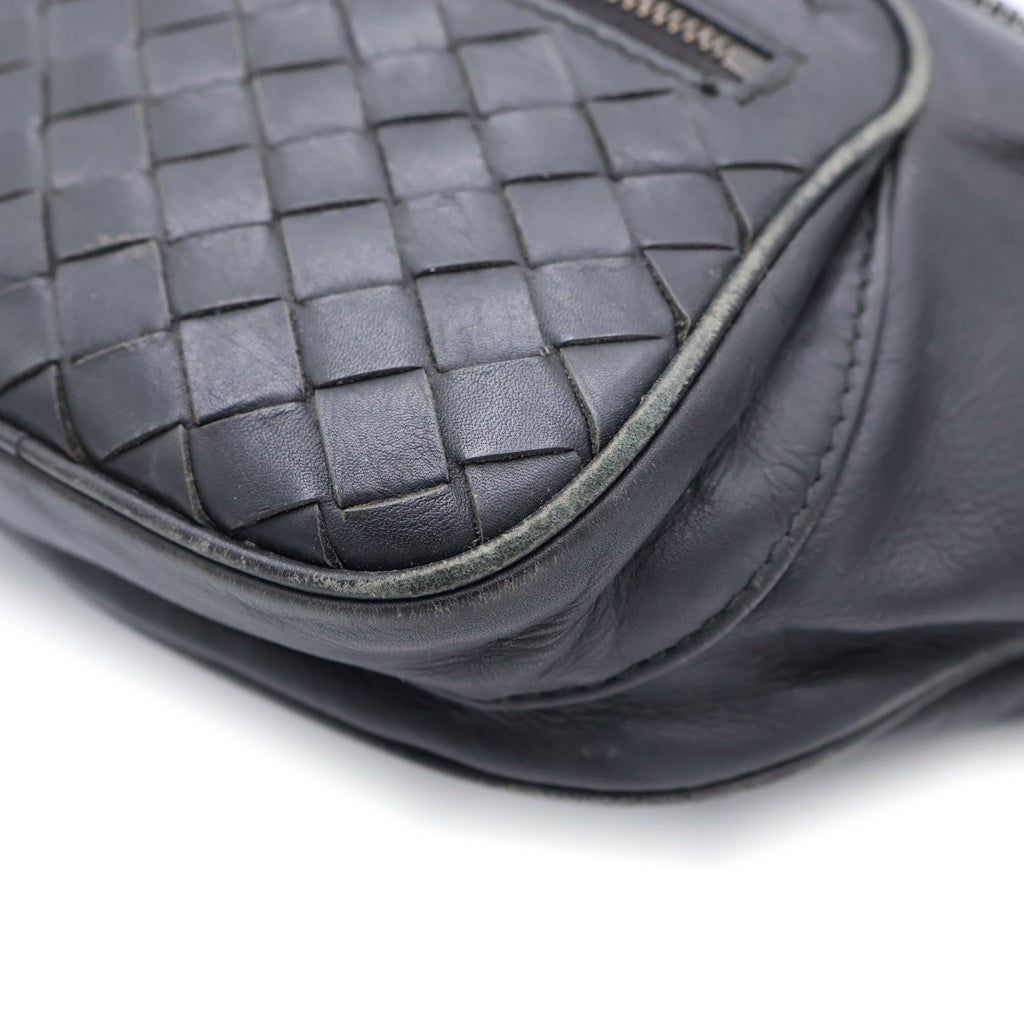 BOTTEGA VENETA(ボッテガヴェネタ) イントレチャート ウエストバッグ ボディバッグ ショルダーバッグ ブラック レザー