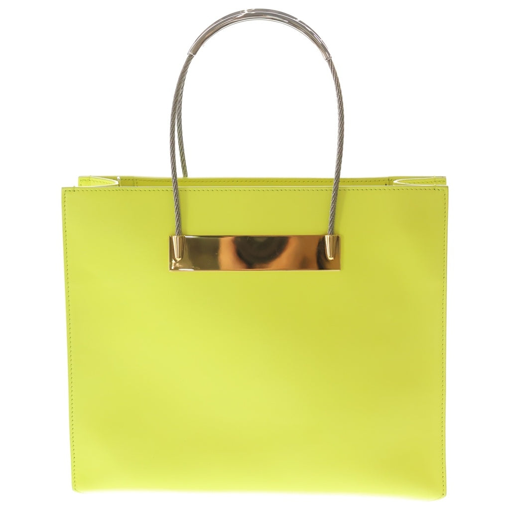 BALENCIAGA(バレンシアガ) ケーブル 2wayショルダーバッグ ハンドバッグ ネオンイエロー レザー 571177 シルバー金具 レディース