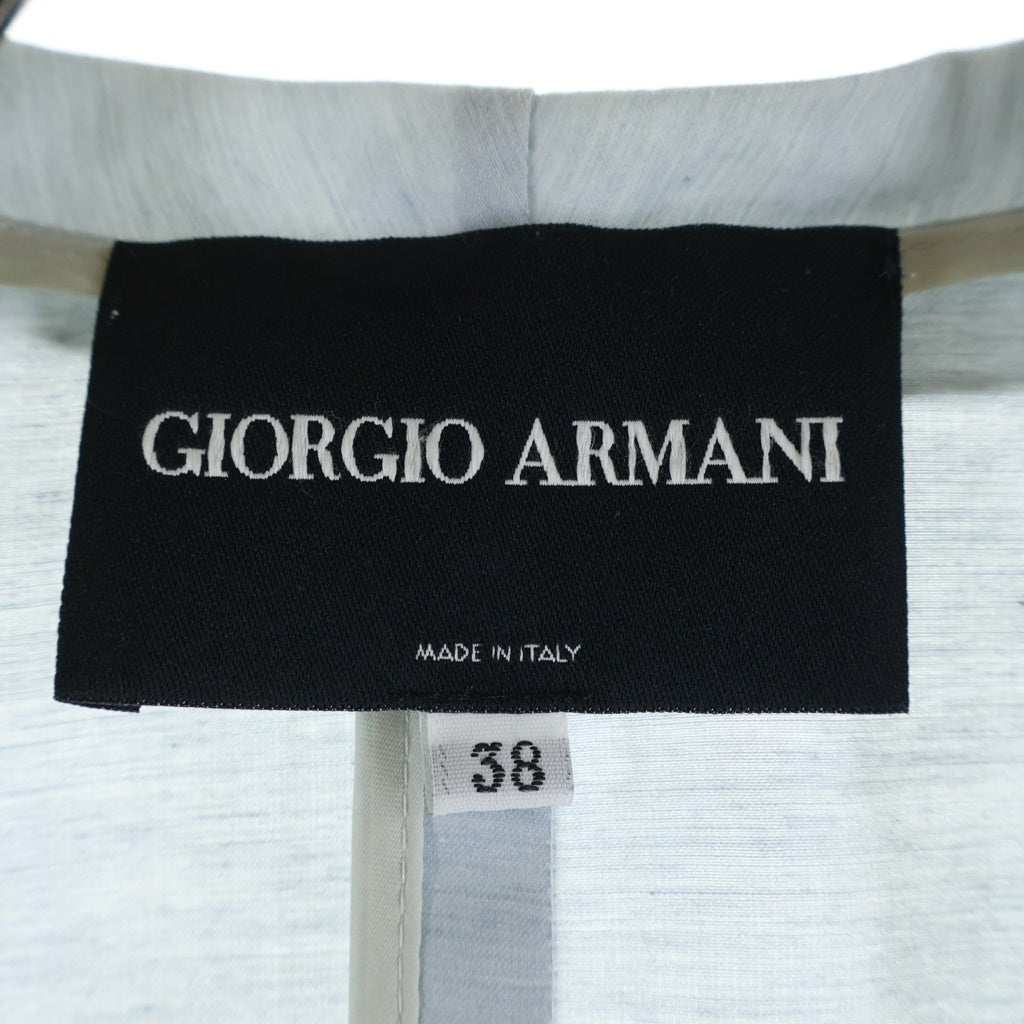 GIORGIO ARMANI(ジョルジオアルマーニ) コットン スナップボタン テーラードジャケット ライトグレー レディース