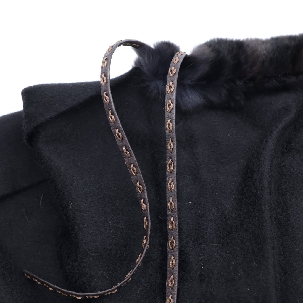 FENDI(フェンディ) カシミア ファー ストール マフラー ブラック レディース