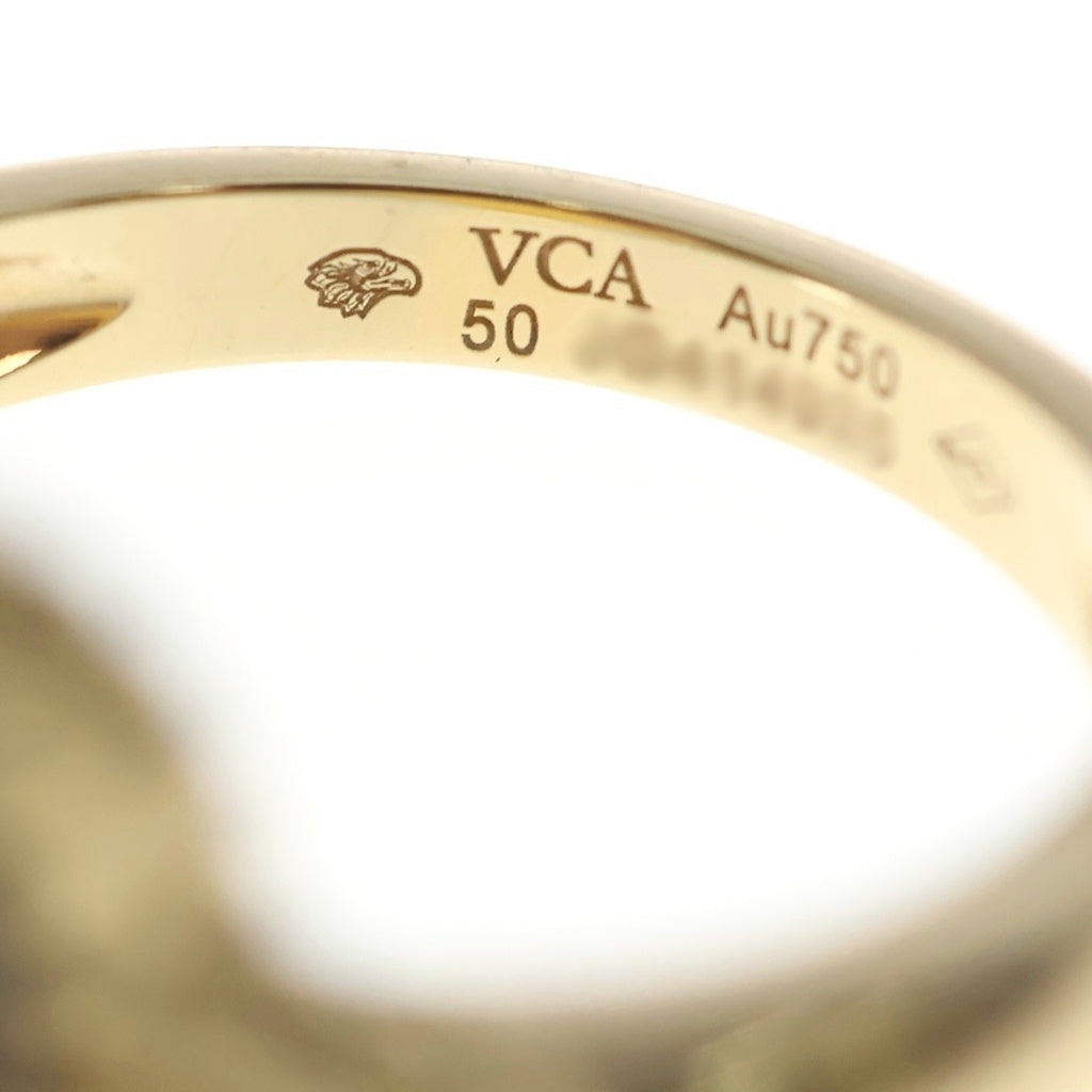 Van Cleef & Arpels(ヴァンクリーフアンドアーペル) ヴィンテージアルハンブラ オニキス ダイヤリング イエローゴールド×ブラック Au750YG #50 VCARA41050 レディース