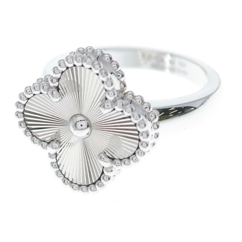 Van Cleef & Arpels(ヴァンクリーフアンドアーペル) ヴィンテージアルハンブラ ギョーシェ リング ホワイトゴールド Au750WG #47 VCARP9XI47 レディース