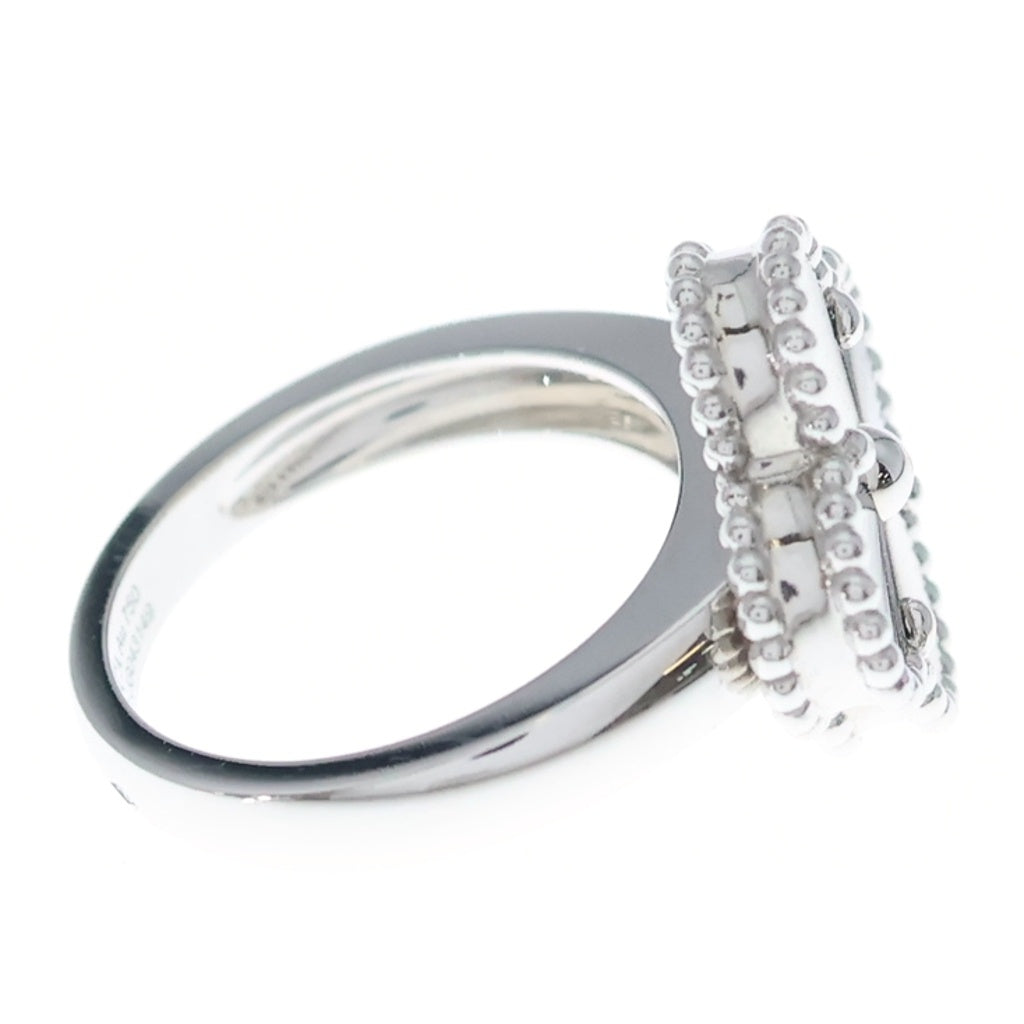 Van Cleef & Arpels(ヴァンクリーフアンドアーペル) ヴィンテージアルハンブラ ギョーシェ リング ホワイトゴールド Au750WG #47 VCARP9XI47 レディース