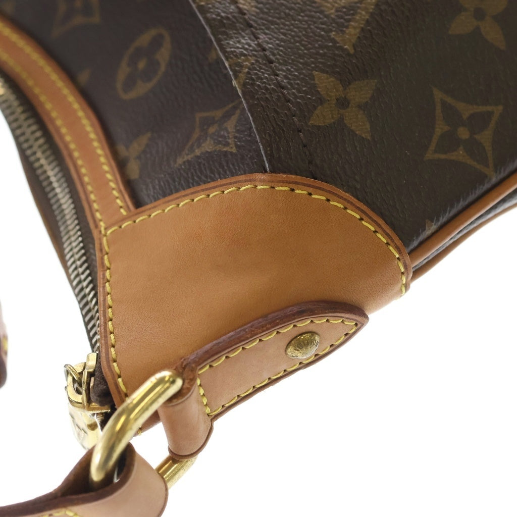 LOUIS VUITTON(ルイヴィトン) モノグラム オデオンPM ショルダーバッグ ポシェット ブラウン レザー×PVC M56390 ゴールド金具 レディース
