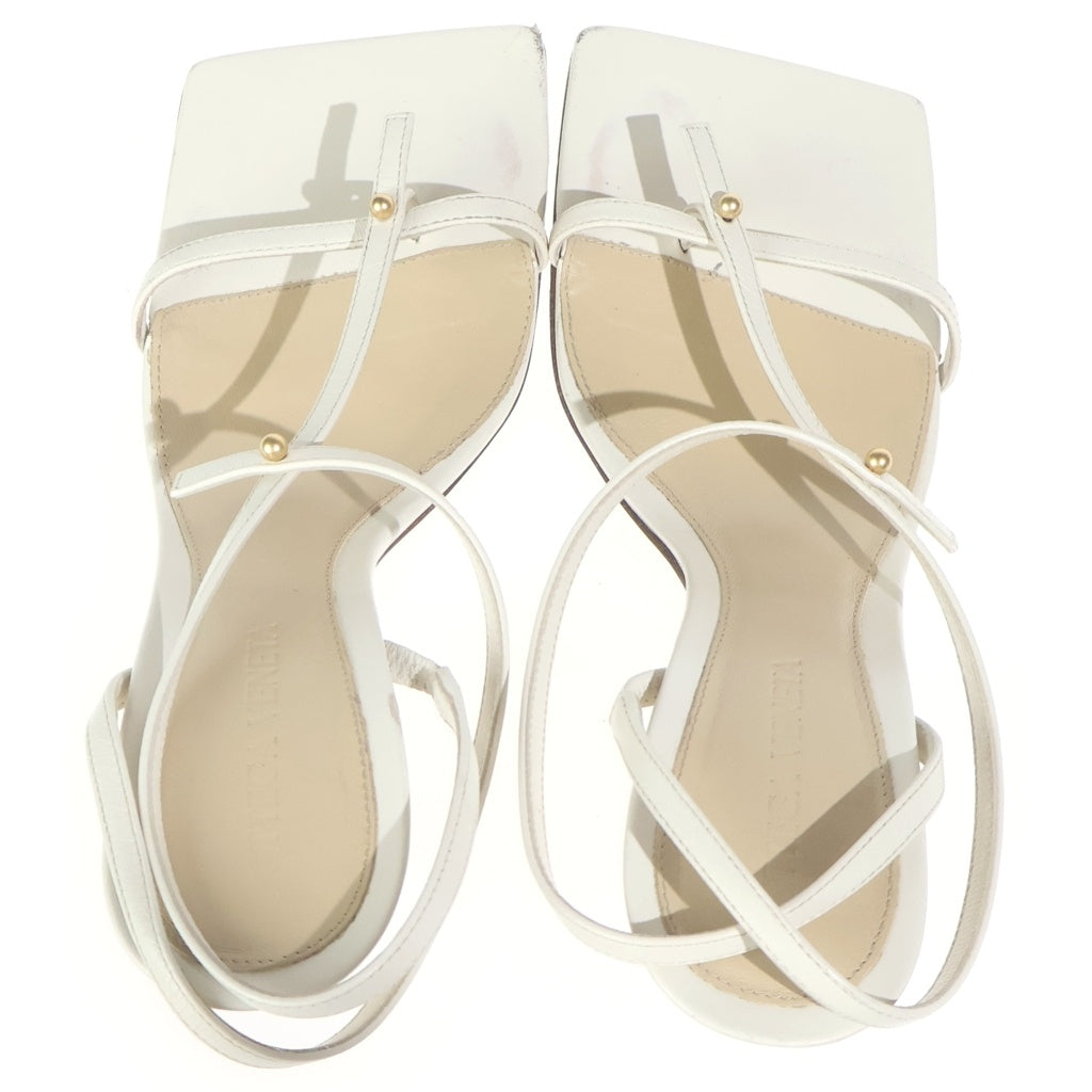 BOTTEGA VENETA(ボッテガヴェネタ) レザーヒールサンダル アイボリー #34 1/2 レディース