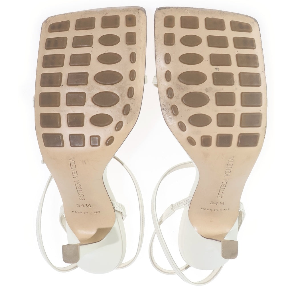 BOTTEGA VENETA(ボッテガヴェネタ) レザーヒールサンダル アイボリー #34 1/2 レディース
