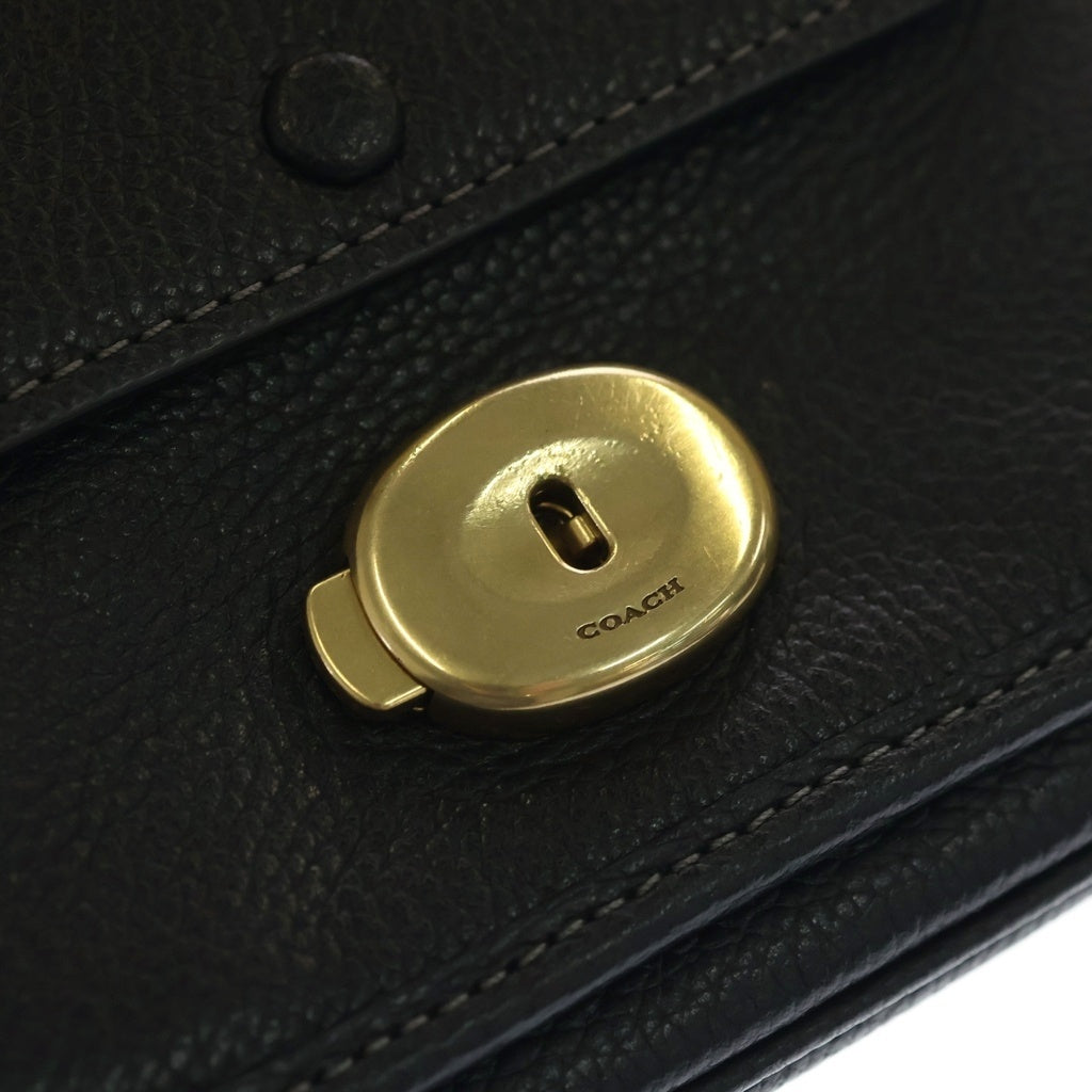 COACH(コーチ) タビー ショルダーバッグ ミニバッグ ブラック レザー CJ846 ゴールド金具 レディース