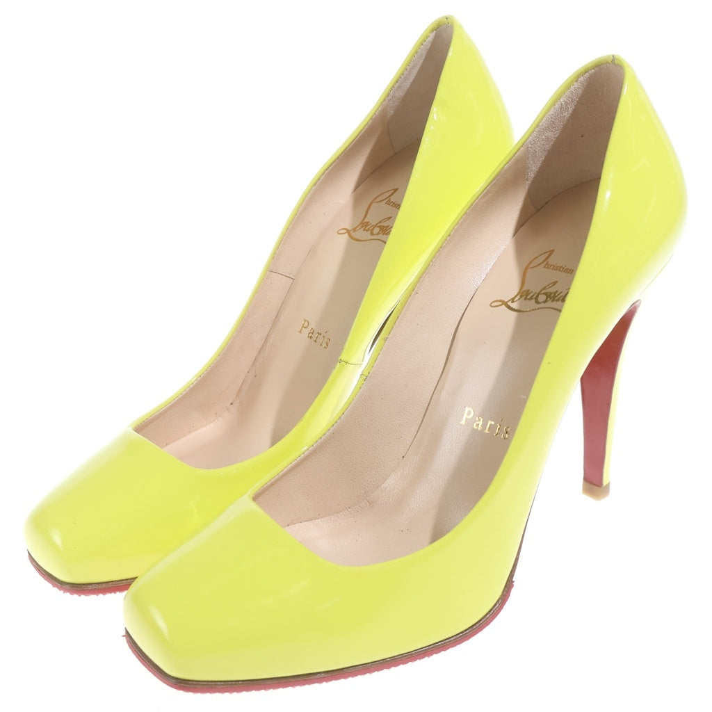 CHRISTIAN LOUBOUTIN(クリスチャンルブタン) パテント レザー ヒール パンプス シューズ #37 イエロー レディース