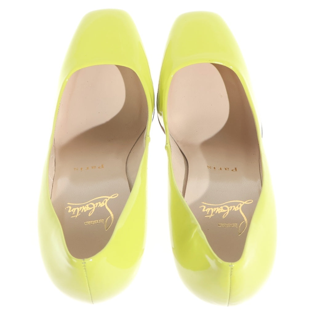 CHRISTIAN LOUBOUTIN(クリスチャンルブタン) パテント レザー ヒール パンプス シューズ #37 イエロー レディース
