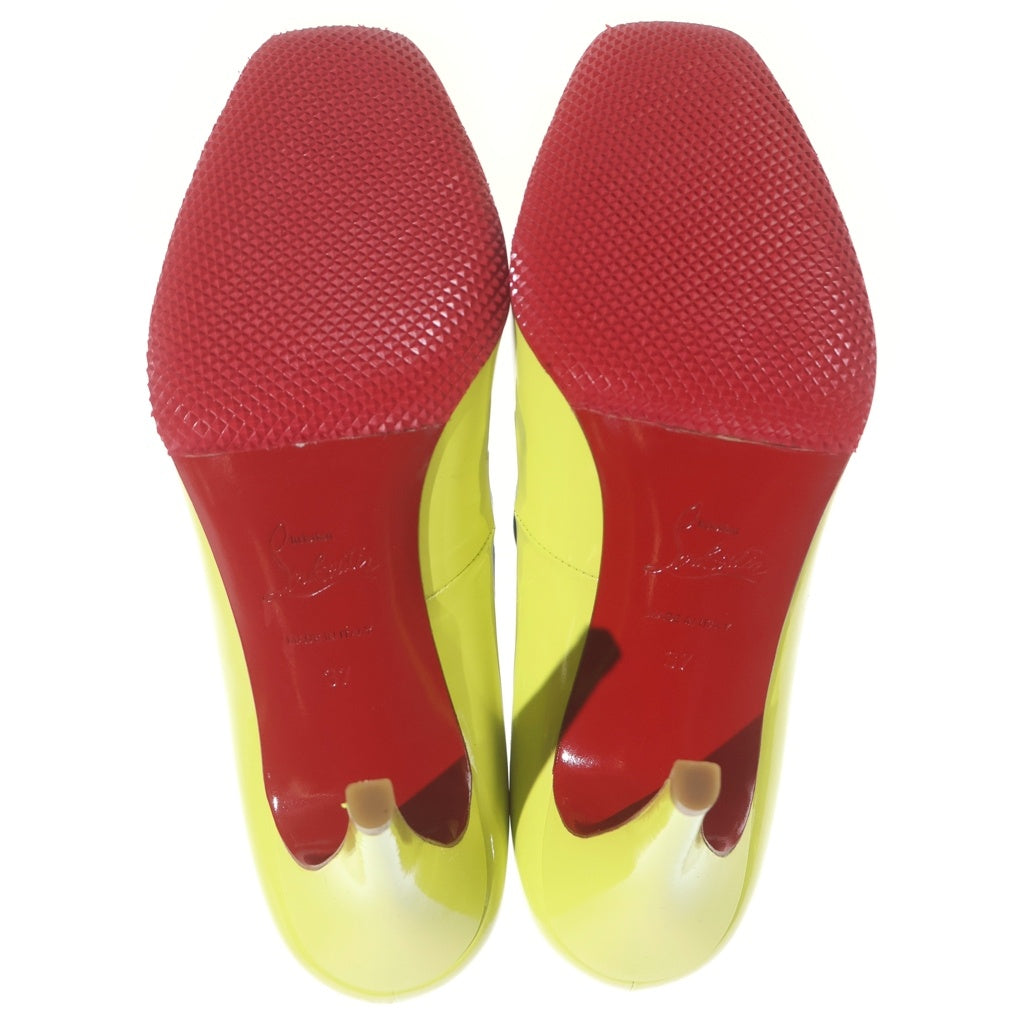 CHRISTIAN LOUBOUTIN(クリスチャンルブタン) パテント レザー ヒール パンプス シューズ #37 イエロー レディース