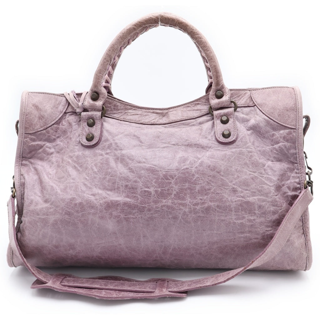 BALENCIAGA(バレンシアガ) ザ シティ ハンドバック ライトパープル レザー 115748 レディース
