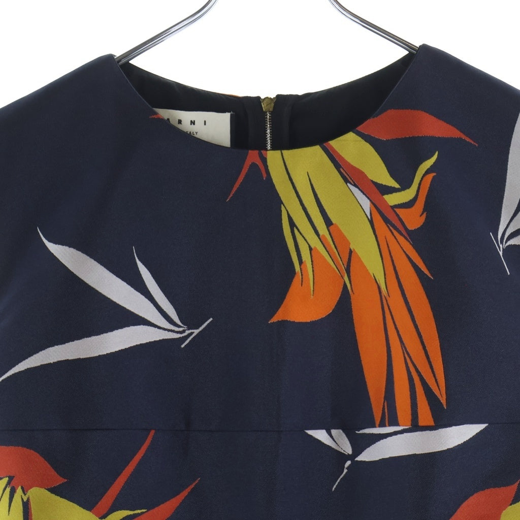 MARNI(マルニ) 花柄 ポリエステル シルク混 ノースリーブワンピース