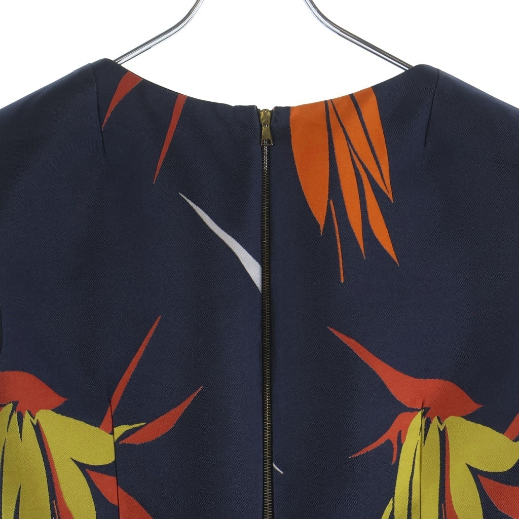 MARNI(マルニ) 花柄 ポリエステル シルク混 ノースリーブワンピース #40 ネイビー レディース