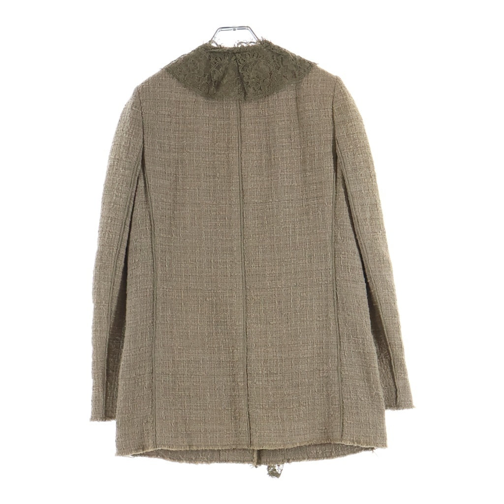 DOLCE & GABBANA(ドルチェアンドガッバーナ) レース コットン ツイード ジャケット #40 ベージュ レディース