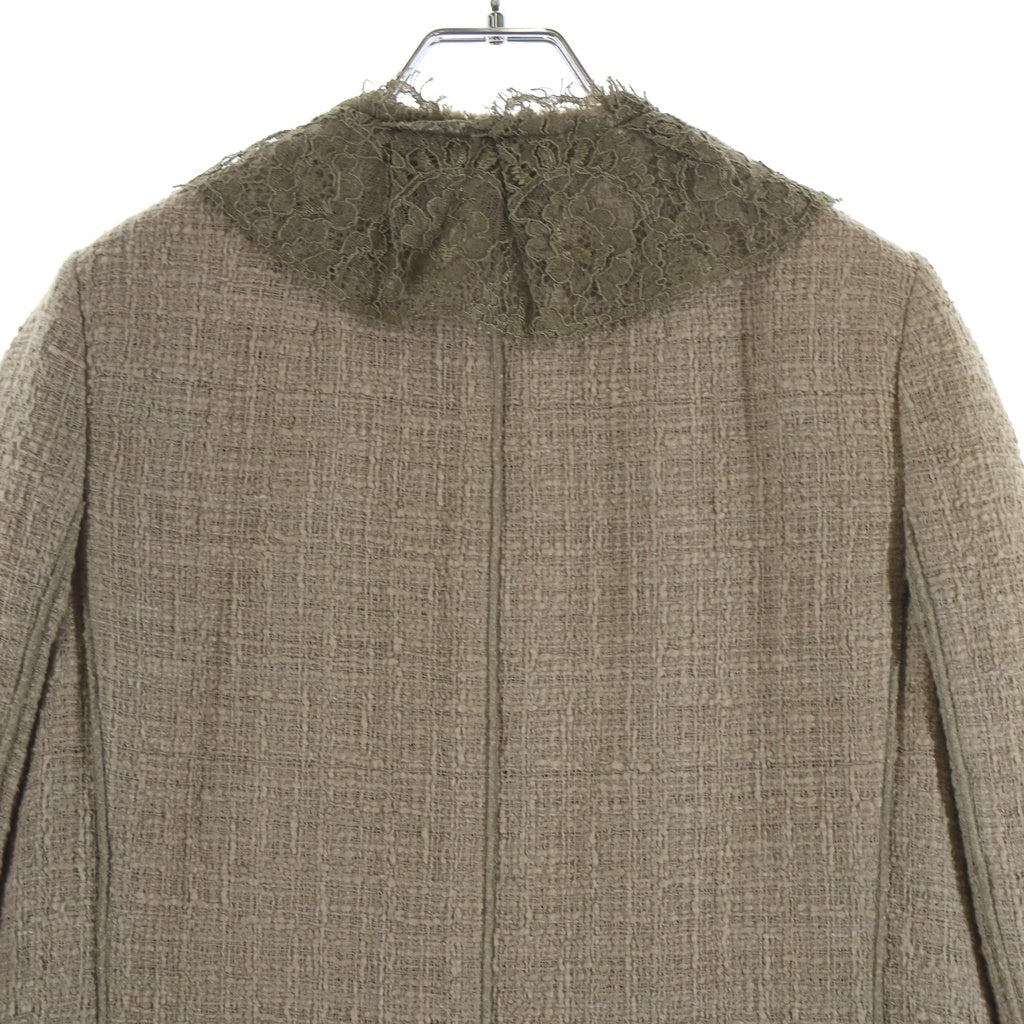 DOLCE & GABBANA(ドルチェアンドガッバーナ) レース コットン ツイード ジャケット #40 ベージュ レディース