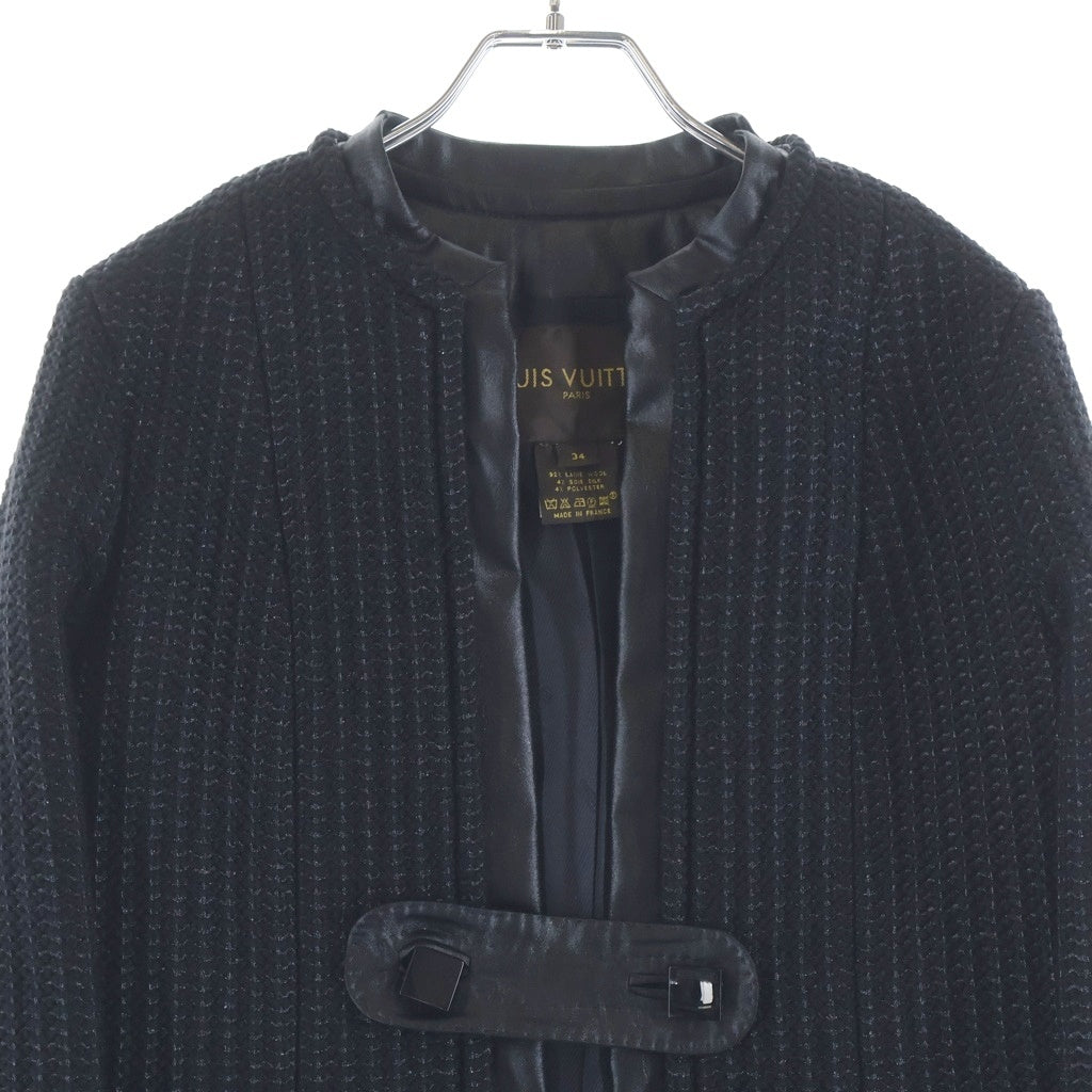 LOUIS VUITTON(ルイヴィトン) ウール ニット ショート丈 ジャケット #34 ブラック レディース