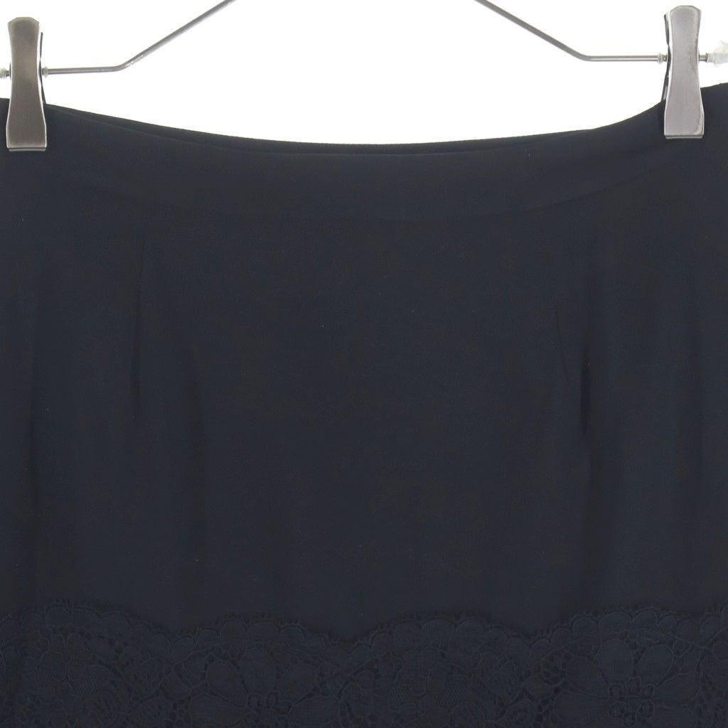 RED VALENTINO(レッド ヴァレンティノ) ポリエステル レース プリーツ ミニスカート #42 ブラック レディース