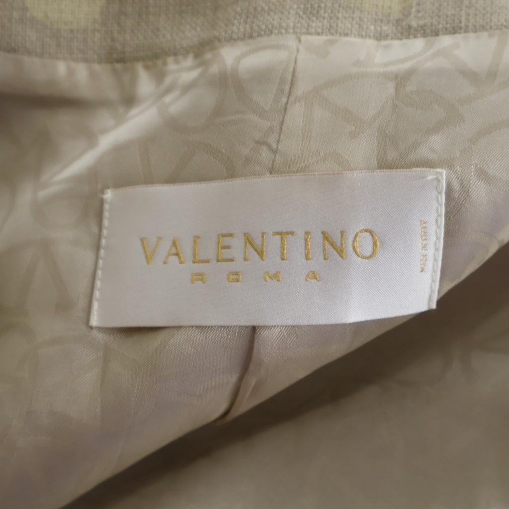 VALENTINO(ヴァレンティノ) 水玉 麻 リネン セットアップ スカート ジャケット #42 ベージュ レディース