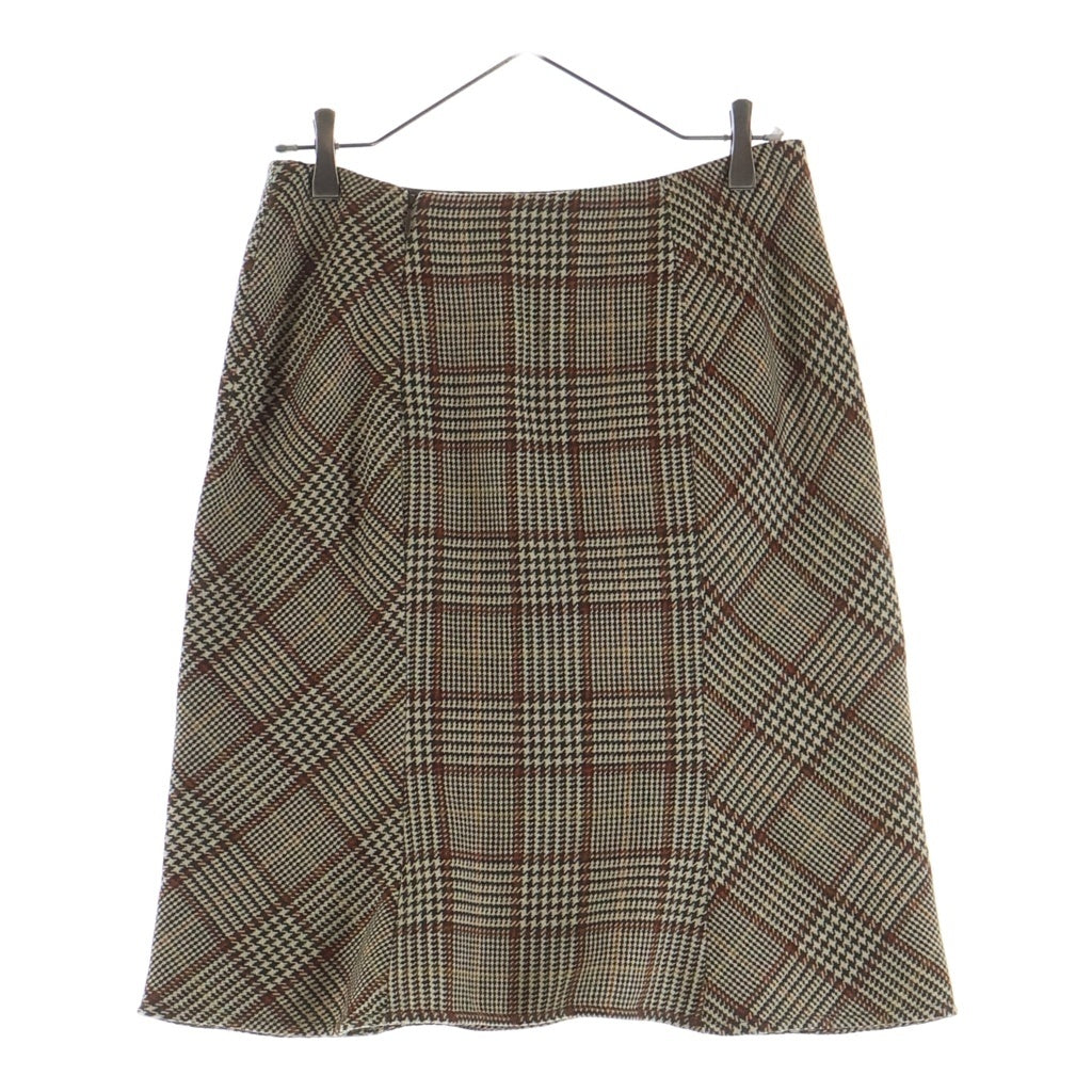 VALENTINO(ヴァレンティノ) チェック柄 ウール セットアップ スカート テーラードジャケット #6 ベージュ レディース
