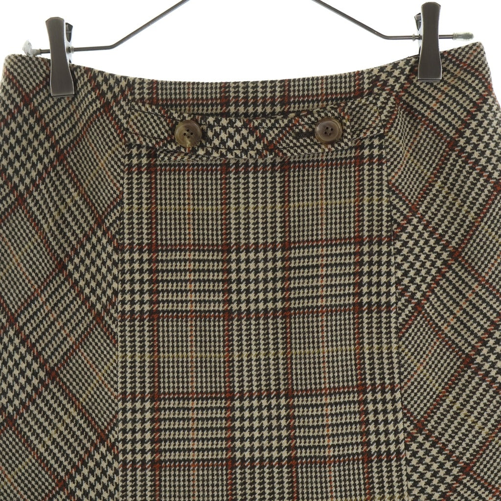 VALENTINO(ヴァレンティノ) チェック柄 ウール セットアップ スカート テーラードジャケット #6 ベージュ レディース