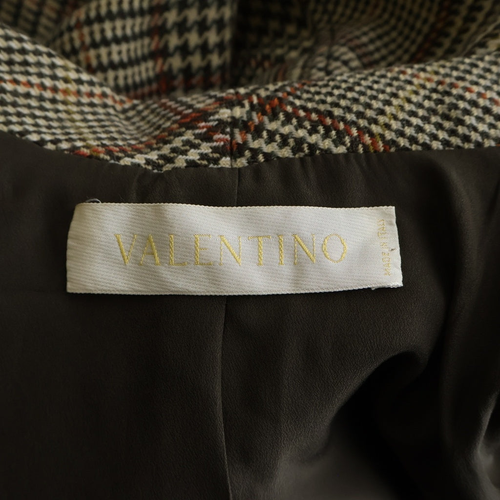 VALENTINO(ヴァレンティノ) チェック柄 ウール セットアップ スカート テーラードジャケット #6 ベージュ レディース