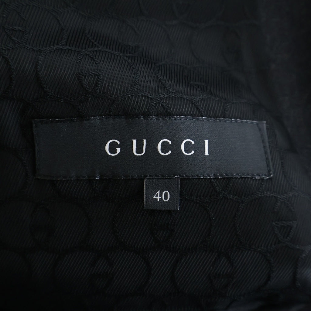 GUCCI(グッチ) ロゴボタン ウール テーラードジャケット #40 ブラック 183642 レディース