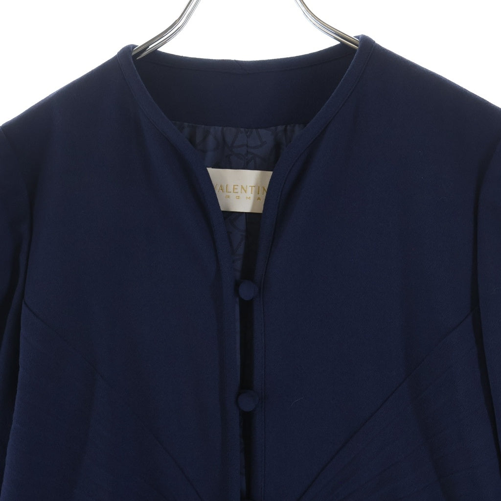 VALENTINO(ヴァレンティノ) ノーカラージャケット ブルー #40 レディース