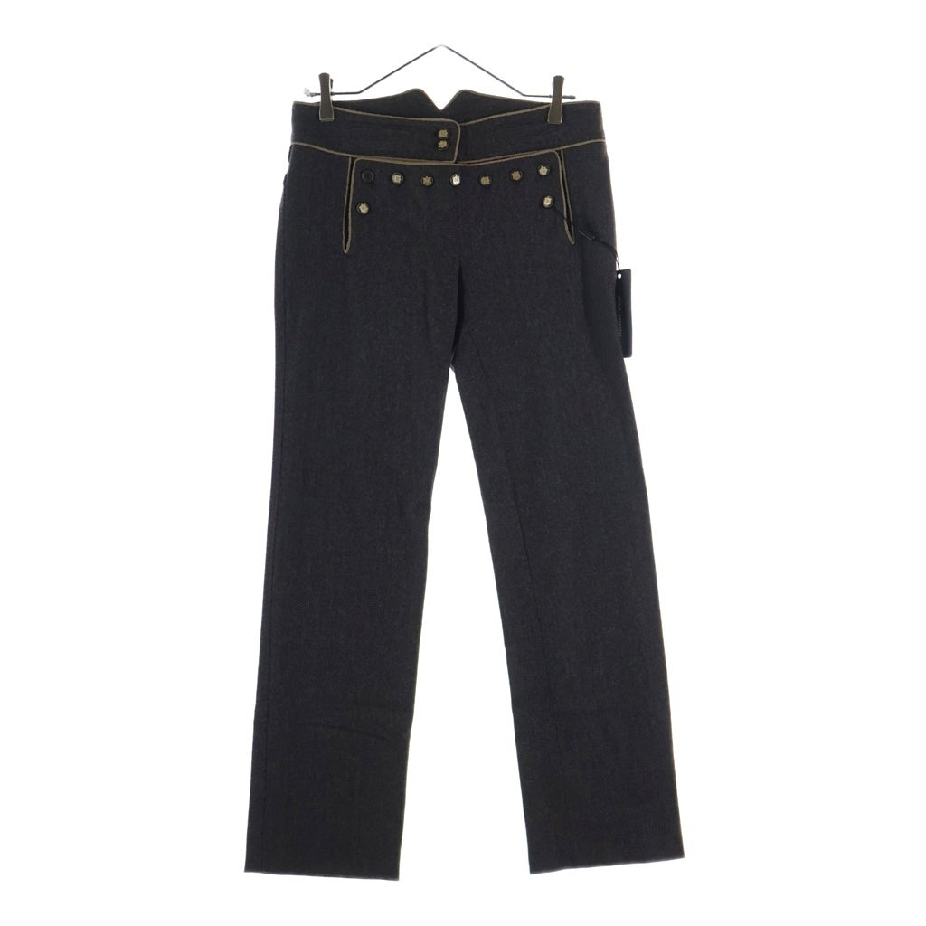 DOLCE & GABBANA(ドルチェアンドガッバーナ) ヘリンボーン ツイードウールスラックス ブラウン #40 レディース