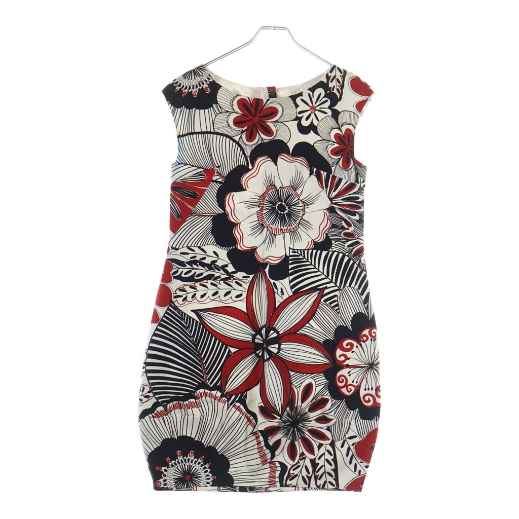 DOLCE & GABBANA(ドルチェアンドガッバーナ) 花柄ノースリーブワンピース ホワイト×ブラック×レッド #40 レディース