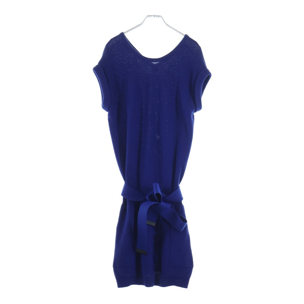 HERMES(エルメス) ノースリーブ コットンニットワンピース ブルー #40 レディース