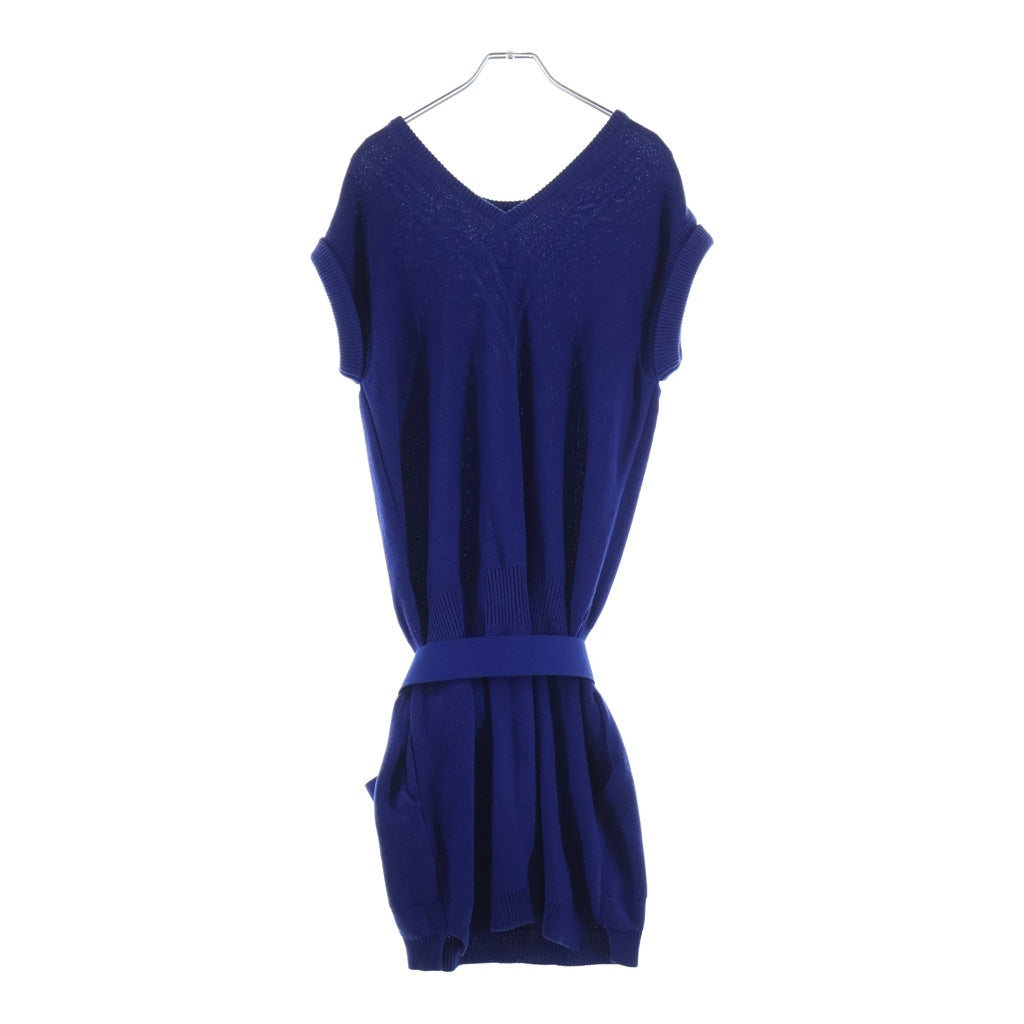 HERMES(エルメス) ノースリーブ コットンニットワンピース ブルー #40 レディース