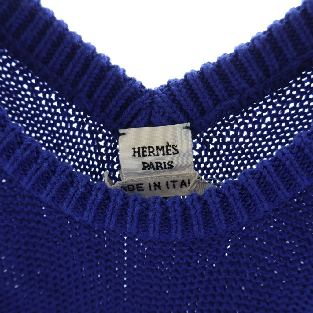HERMES(エルメス) ノースリーブ コットンニットワンピース ブルー #40