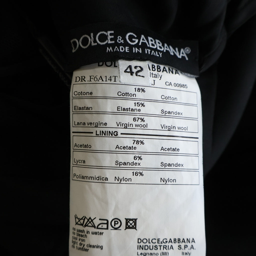 DOLCE & GABBANA(ドルチェアンドガッバーナ) バックジップ 半袖メッシュワンピース ブラック #42 レディース