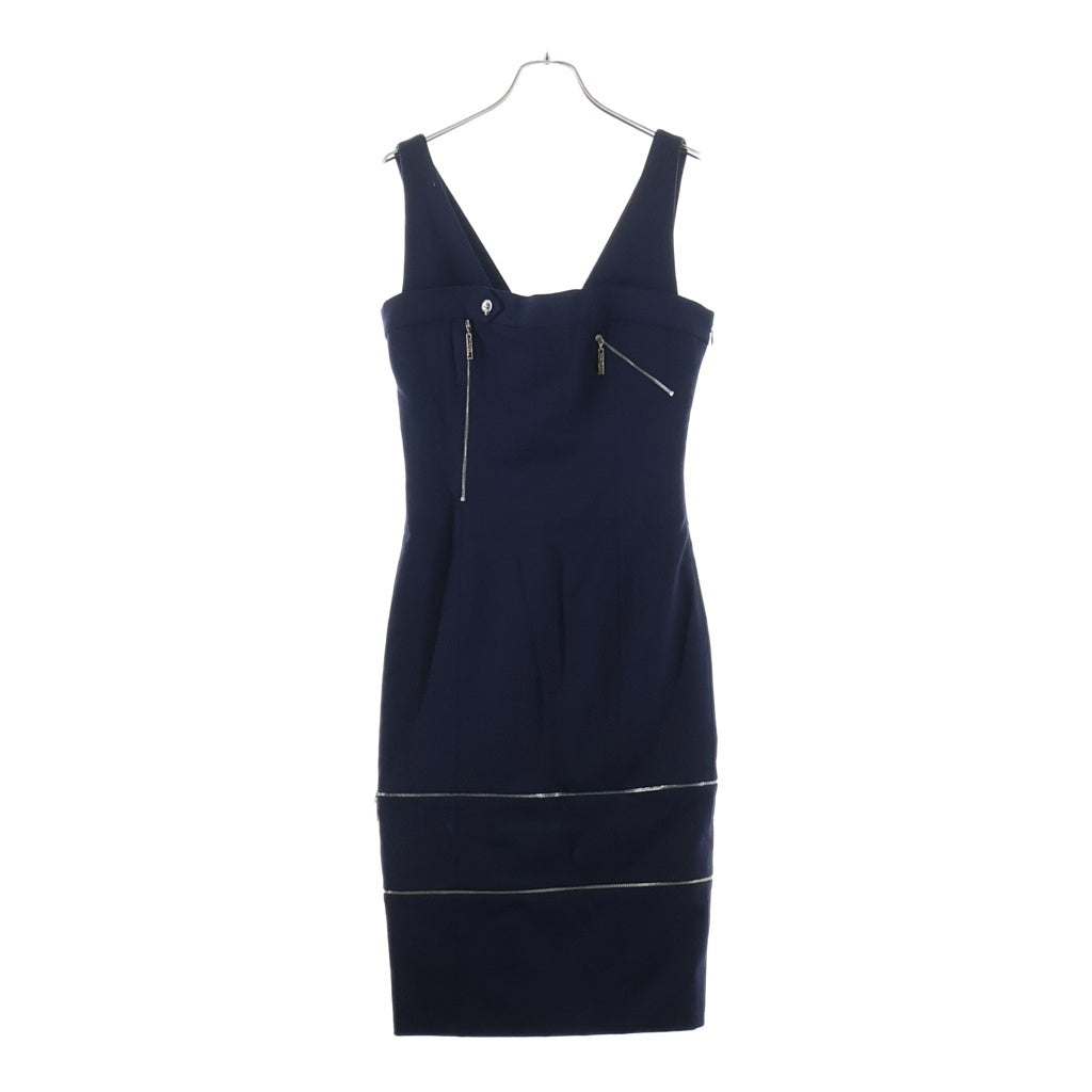 Christian Dior(クリスチャンディオール) マルチジップ ノースリーブロングワンピース ネイビー #38 4A12066331 レディース