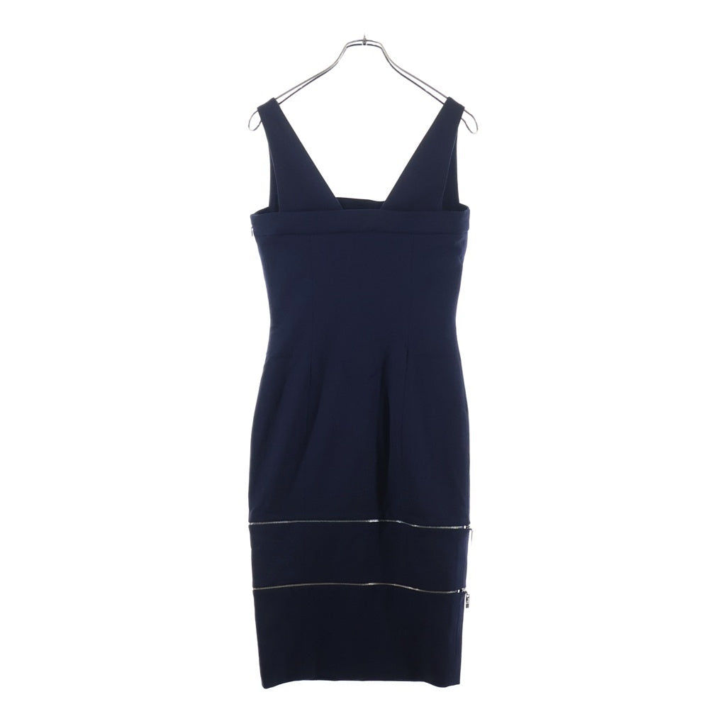 Christian Dior(クリスチャンディオール) マルチジップ ノースリーブロングワンピース ネイビー #38 4A12066331 レディース