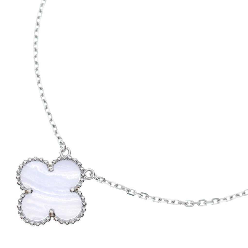 Van Cleef & Arpels(ヴァンクリーフアンドアーペル) ヴィンテージ アルハンブラ カルセドニー ネックレス シルバー VCARD34900 レディース