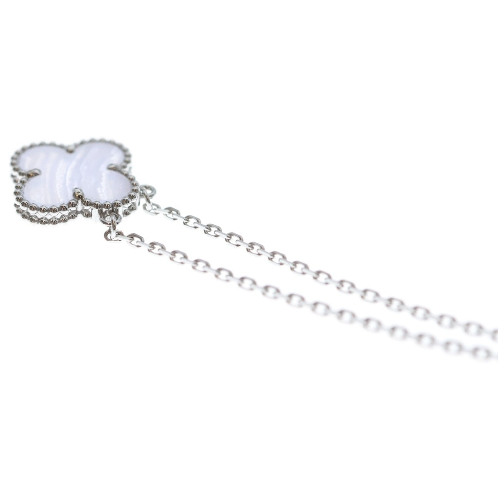 Van Cleef & Arpels(ヴァンクリーフアンドアーペル) ヴィンテージ アルハンブラ カルセドニー ネックレス シルバー VCARD34900 レディース