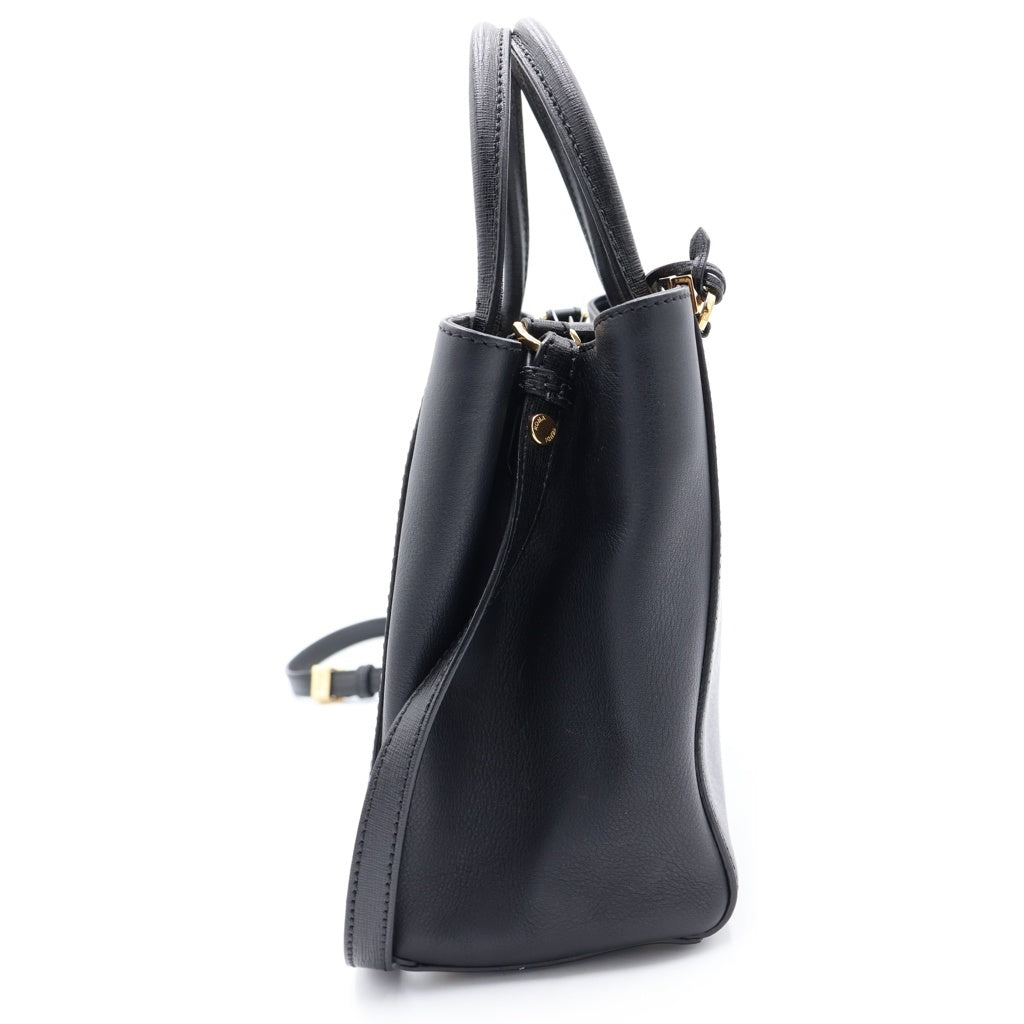 FENDI(フェンディ) プチトゥージュール 2way バック レザー ブラック ゴールド金具 8BH253 レディース