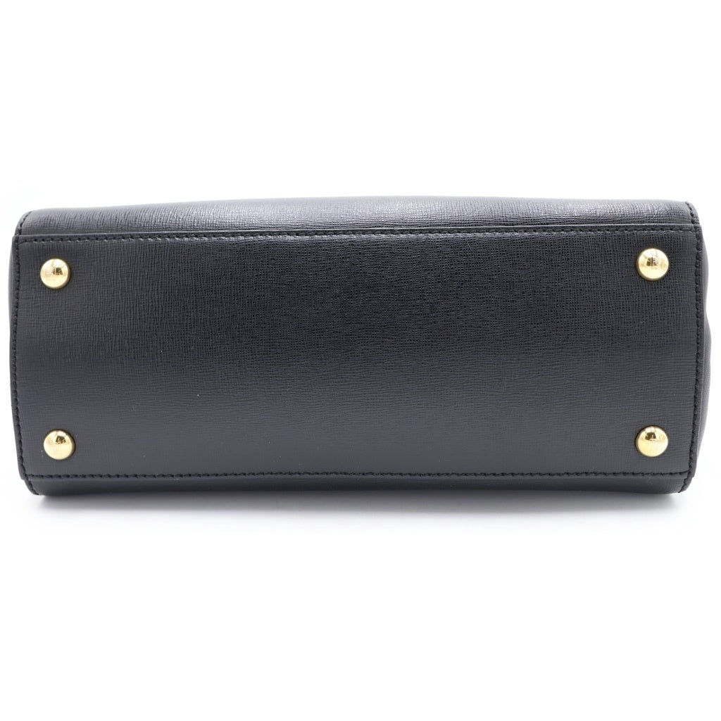 FENDI(フェンディ) プチトゥージュール 2way バック レザー ブラック ゴールド金具 8BH253 レディース
